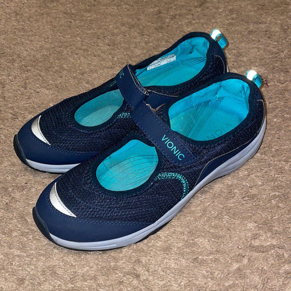 Vionic Action Sunset Navy Mary Jane Athletic Shoes Gem